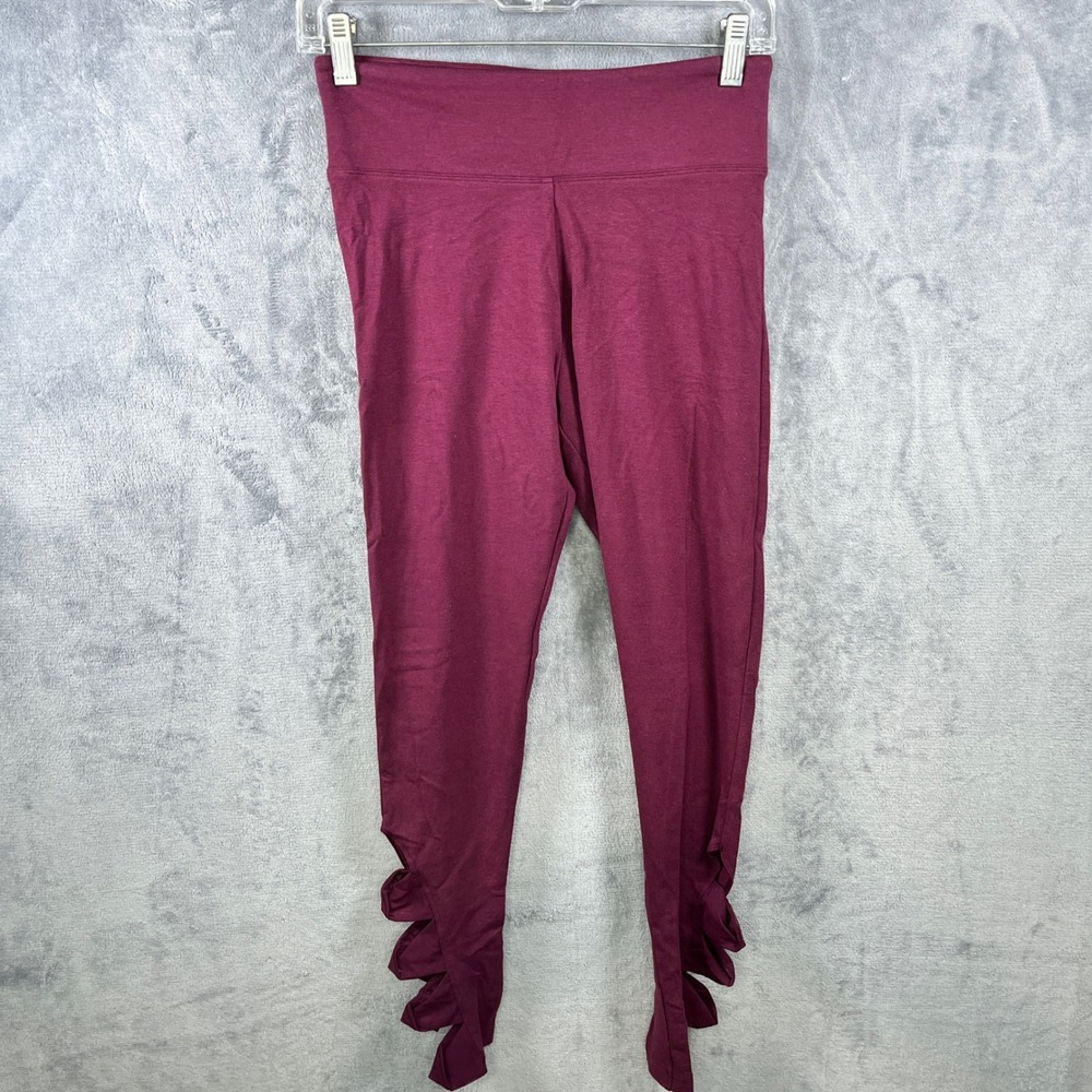Victoria Sport Leggings Ruffle Hem High Waist Athletic Small Petite, NWT